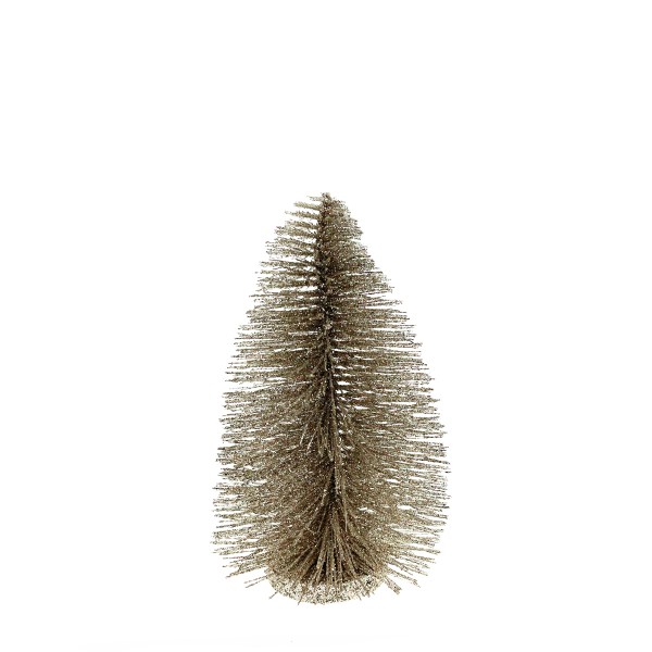 Tannenbaum silber und Glimmer 14cm