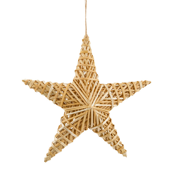 Deko Stern natur, Strohstern Weihnachten, 20x20cm, Hänger