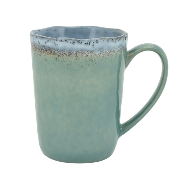 Becher türkis/blau Steingut 8x11cm