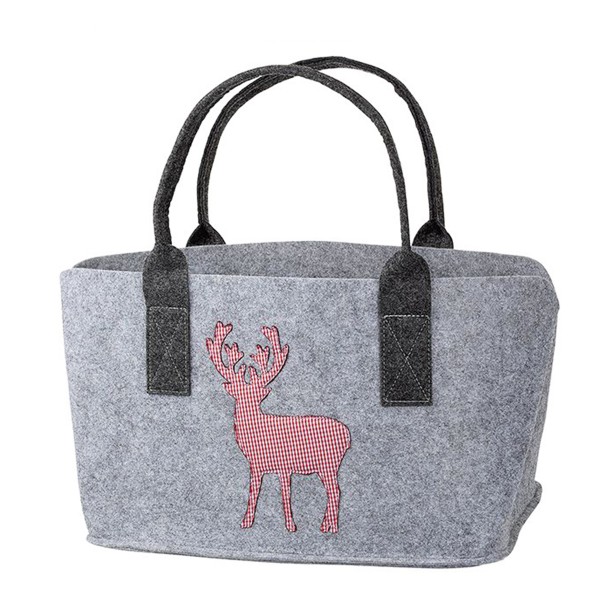 Filztasche Rotwild 26x40cm helles grau Gilde