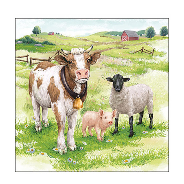 Ambiente Papierservietten Kinder - Bauerhoftiere, Farm Animals, 33x33cm
