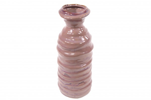 Keramik Blumenvase rosa flaschenförmig Keramik Größe L
