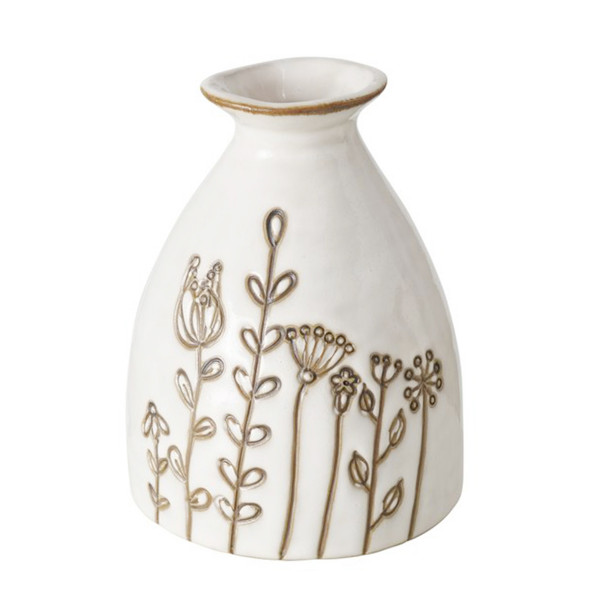 Blumenvase Bloma, Keramikvase mit Blumendesign, 11x9cm, Boltze Home Collections