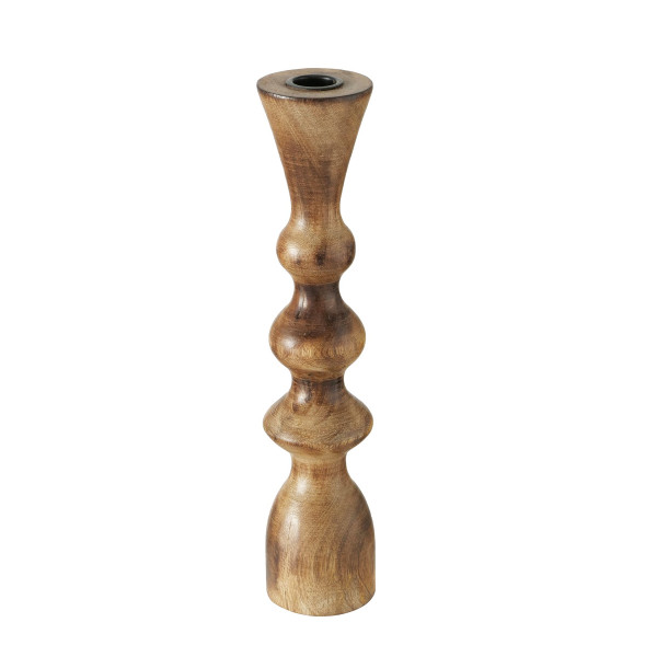 Kerzenständer Caconda, Kerzenständer aus Holz, gedreht, 23cm, Mangoholz, Boltze Home Collections