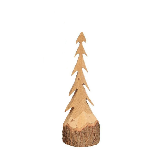 Deko Tannenbaum Natur, rustikale schlanke Tanne aus Naturholz, 70cm, WMG Grünberger