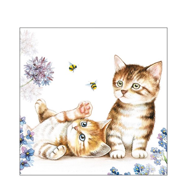 Ambiente Papierservietten, Cats and Bees, Lunch, 33x33, 20St/Pack.