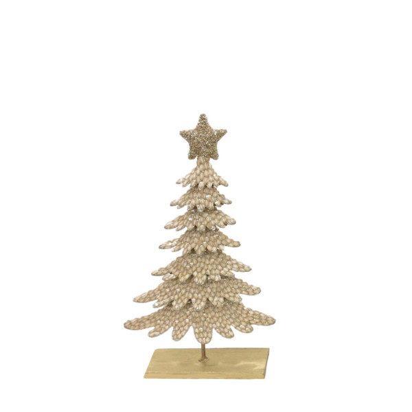 Edler Tannenbaum Weihnachten, goldener Weihnachtsbaum mit Pailletten und Weihnachtsstern, 30cm