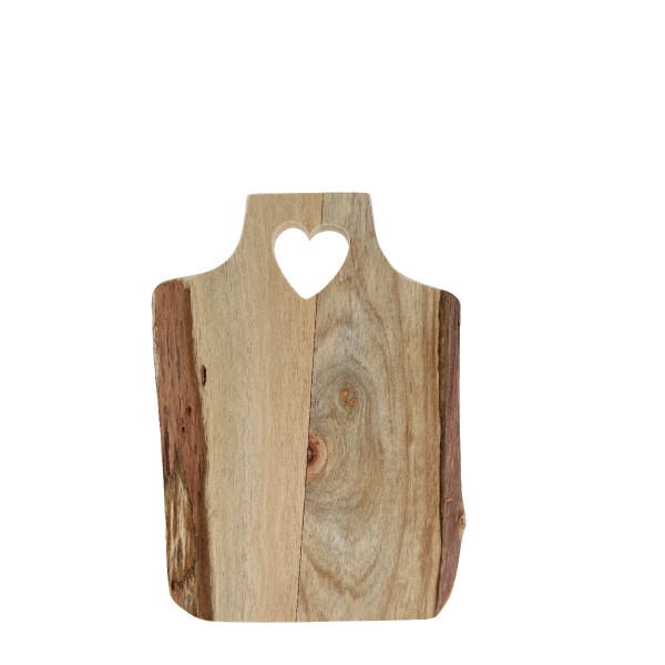 Natur Holzbrett mit Herz, Naturholzbrett Akazie, 20x15cm