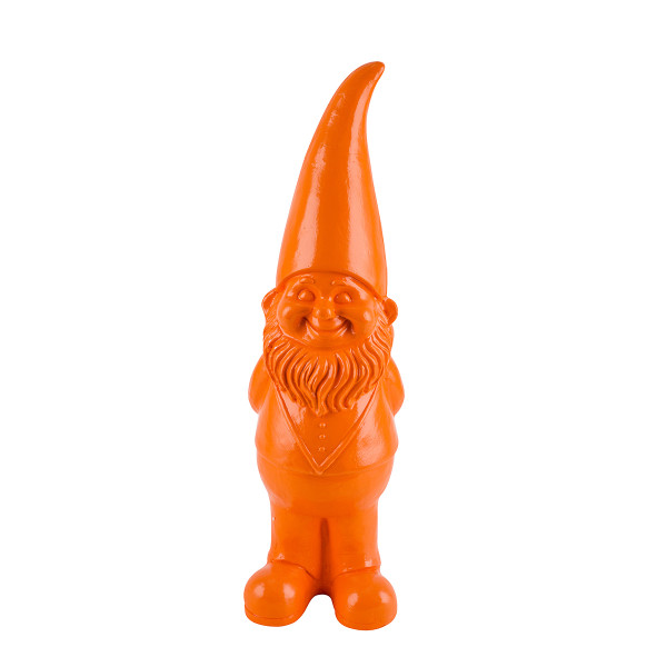 Deko Gartenzwerg orange, Zwerg aus Magnesia einfarbig orange, 55cm