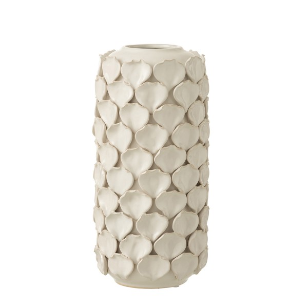 Keramik Vase &quot;Celine&quot; cremeweiß, 30cm, J-LINE