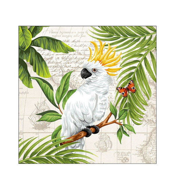Ambiente Papierservietten Papagei, Cockatoo, 33x33cm