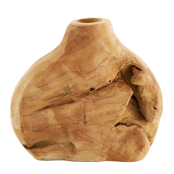 Naturholz Vase, Teak, 24x22cm