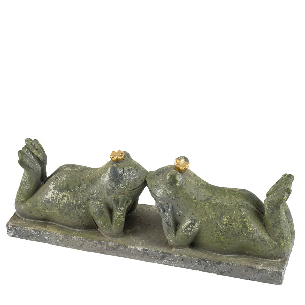 Deko Frösche Froschkönige, Gartenfrösche liegend, Froschpaar, 34cm