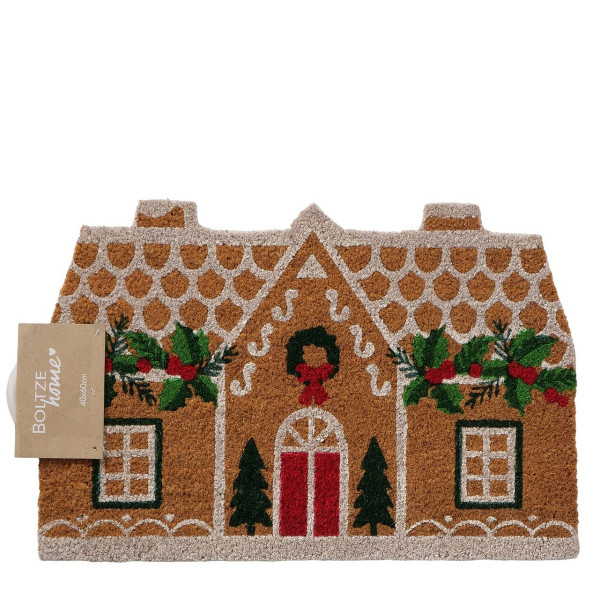 Kokos Fussmatte Julehus, Matte Lebkuchenhaus, 60cm, Boltze Home Collections