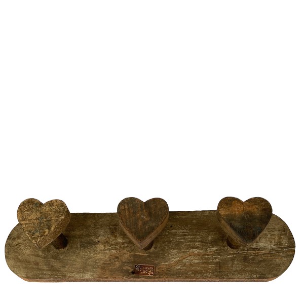 Garderobe Holz 3 Haken Herzform Les Sculpteurs du lac