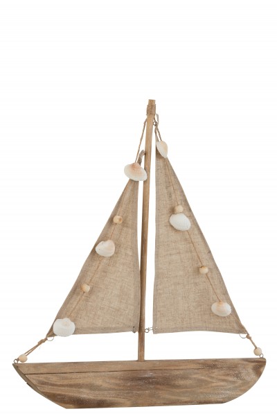 Segelboot Jute/Holz 42cm J-LINE