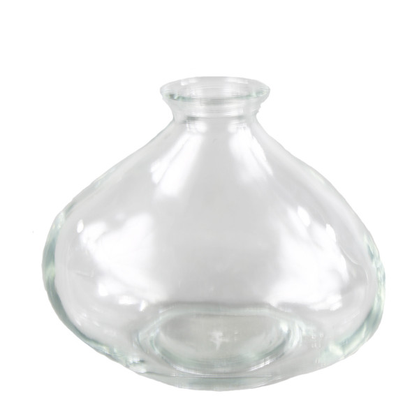 Blumenvase Kiesel, kleine Glasvase bauchig klar, 9x11cm