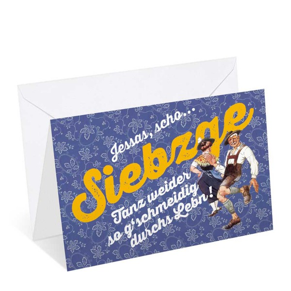 Bayerische Geburtstagskarte: Siebzge