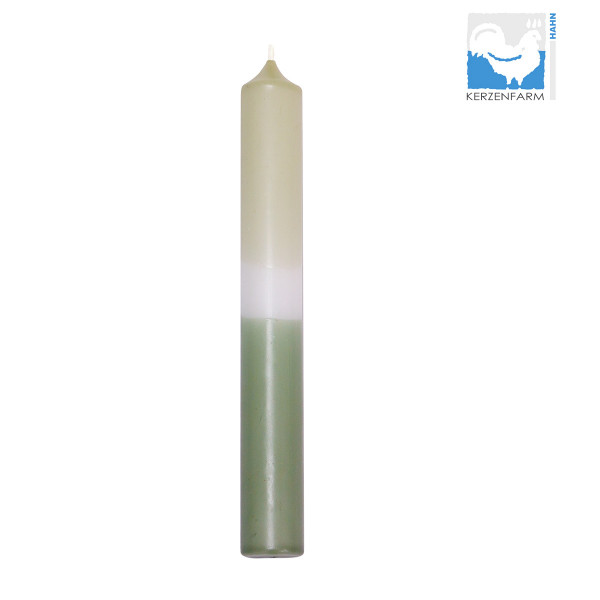 Stabkerze Dip-Dye, salbei-pinie, Wachskerze, 180x22mm, Kerzenfarm Hahn