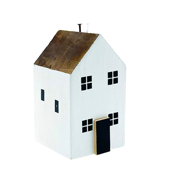 Deko Blumenvase Haus, Holzhaus mit Reagenzglas, 5x9cm