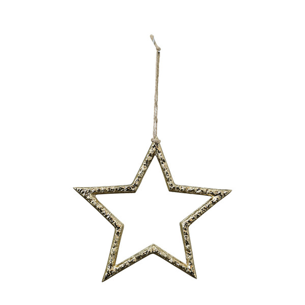 Deko Stern Aurum gold, Weihnachtsstern gold beschlagen, Ø10cm, Alu, Hänger