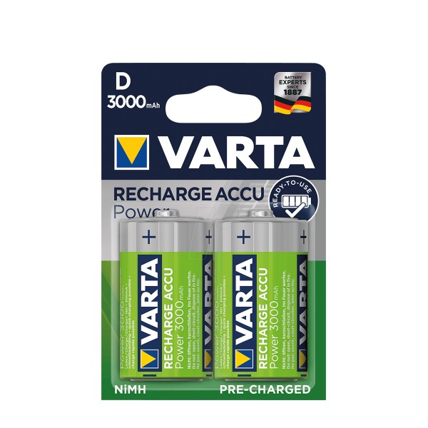 Varta Batterie, Recharge Accu, R2U, D Mono, 2St. im Blister
