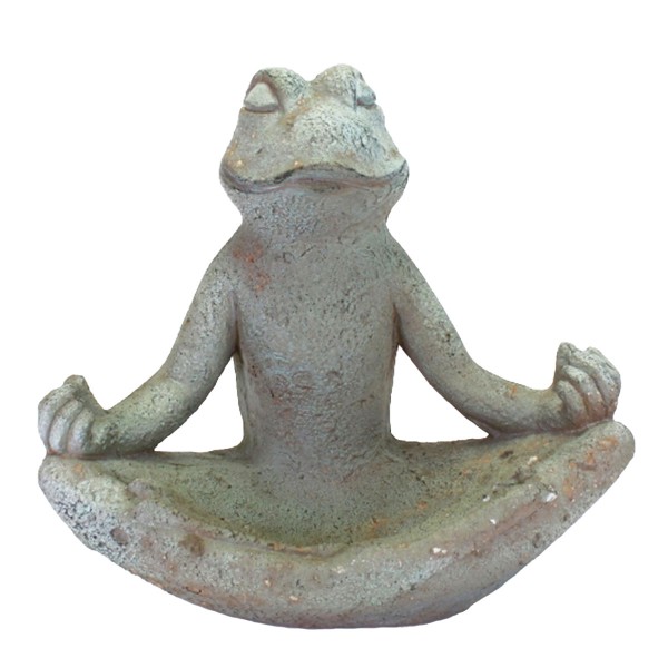 Frosch meditierend antik grau/grün 40cm Werner Voss