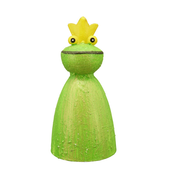 Zaunhocker Tier Frosch, Metallfrosch, Froschkönig grün, 12x20cm