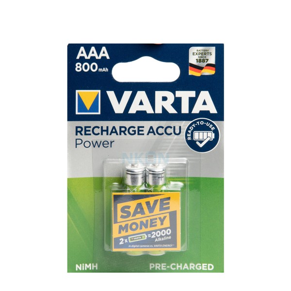 Varta Batterie, Micro AAA, R2U, Recharge Accu, 2St. im Blister