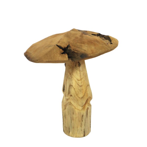 Deko Pilz natur, Teakholz, 28x30cm