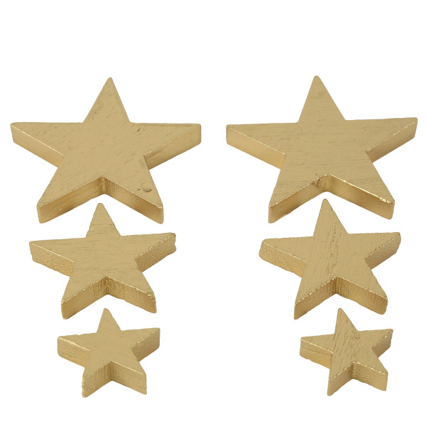 Deko Streuer Weihnachtssterne gold, 3 Größen, 29 St/Netz