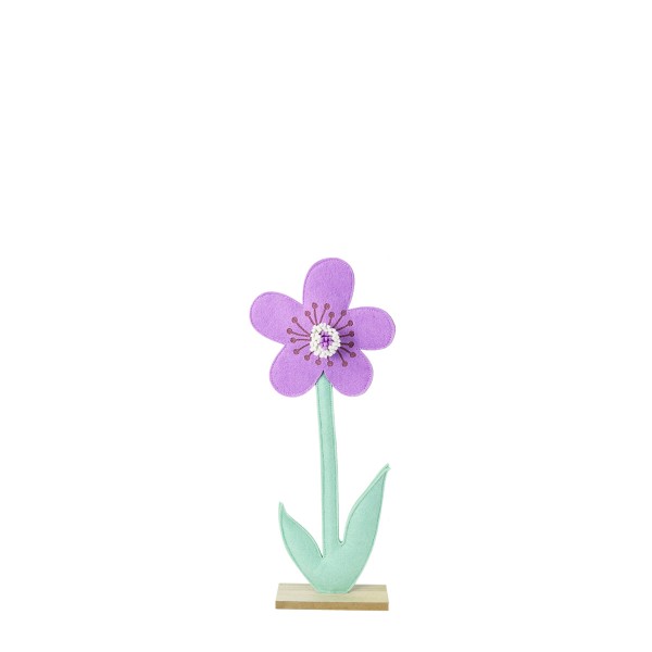 Deko Filz Blume, türkis-lila, 30cm, Aufsteller