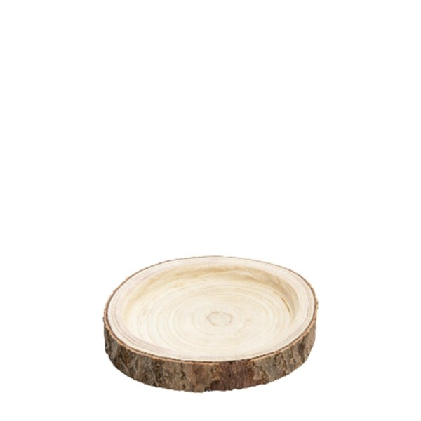 Holz Tablett mit Rinde rund Ø28cm