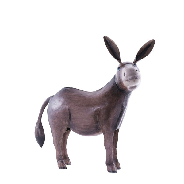 Deko Esel, Metallesel, brauner Esel aus Metall, 31x36cm