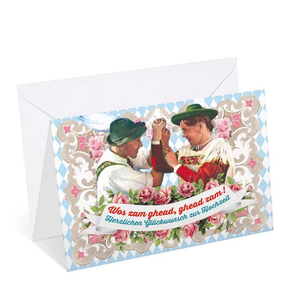 Bayerische Hochzeitskarte: Zam ghean