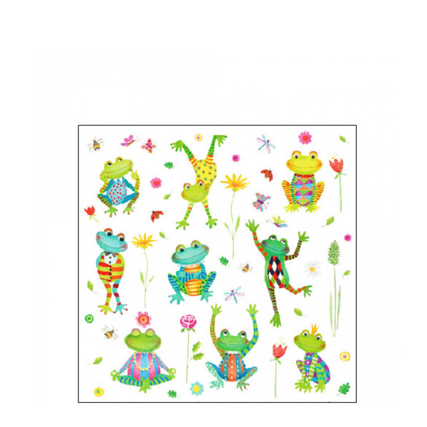 Ambiente Papierservietten lustige Frösche, Happy Frogs, Cocktail 25x25cm
