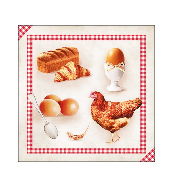 Ambiente Papierservietten, Frühstück Breakfast, Lunch, 33x33cm