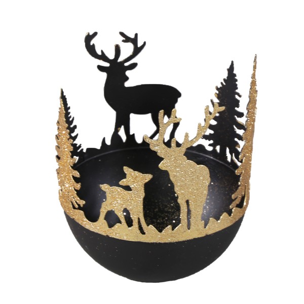 Schale Wald schwarz/gold Ø11cm