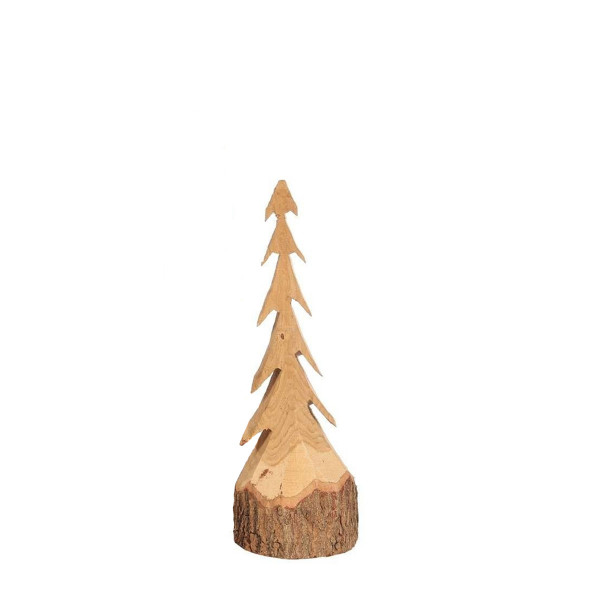 Deko Tannenbaum Natur, rustikale schlanke Tanne aus Naturholz, 50cm, WMG Grünberger