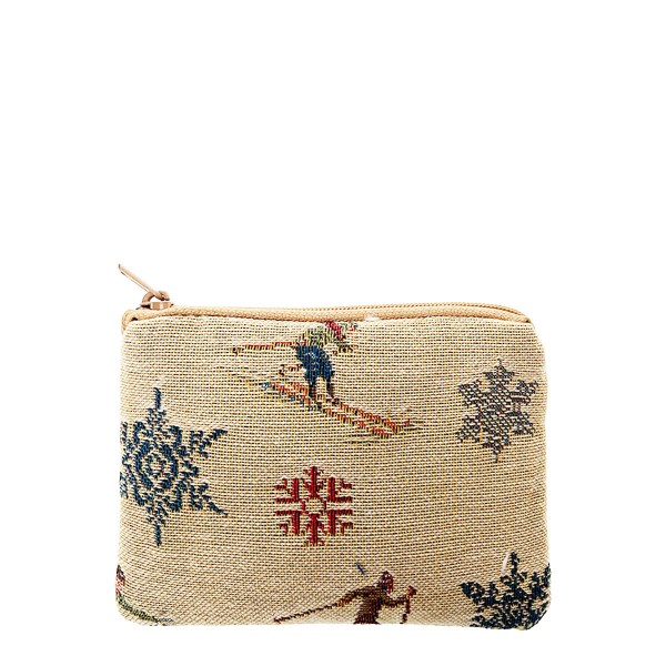 Leinentäschchen Skifahrer und Längläufer 9x12cm Belly Moden