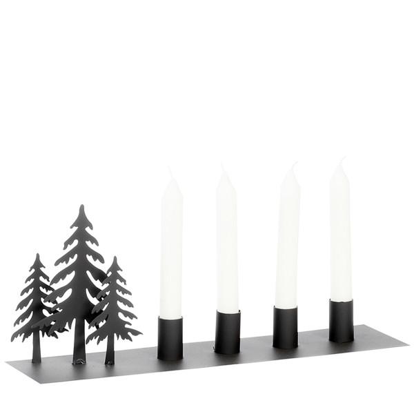 Eisen Kerzenständer Tannen, geeignet für 4 Kerzen, 15x40cm, WMG Grünberger