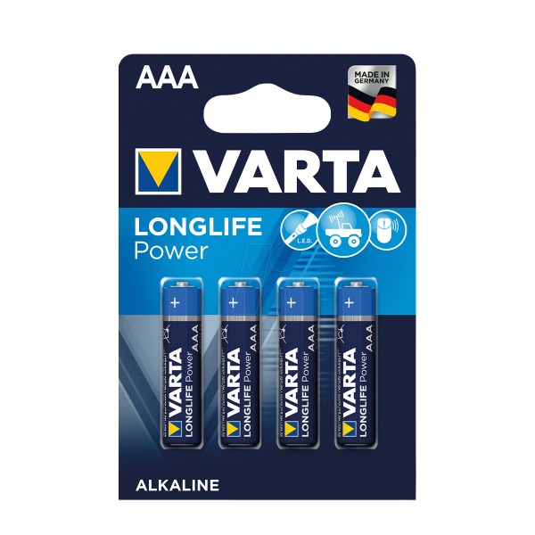 Varta Batterie, Micro AAA, Longlife Power, 4St. im Blister