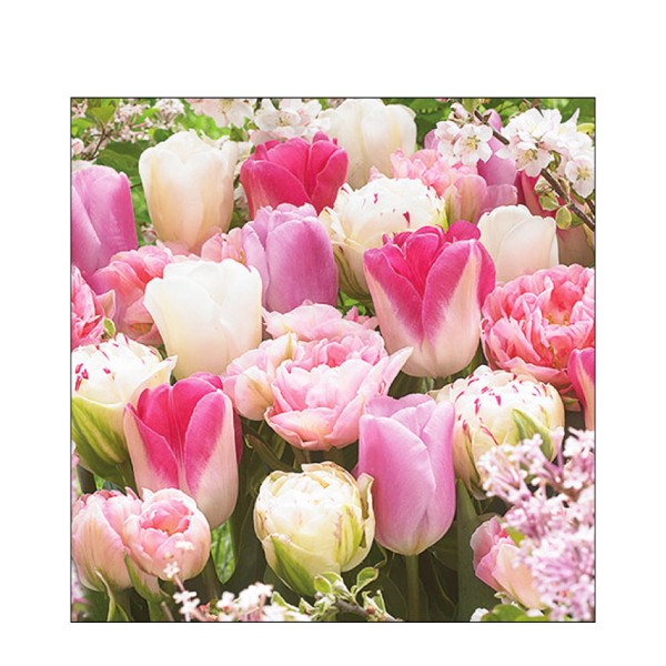 Ambiente Papierservietten Pink tulips Lunch 33x33cm