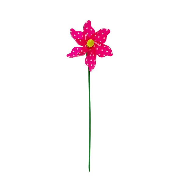 Deko Windrad, pink mit Punkte, 27cm, Kunststoff