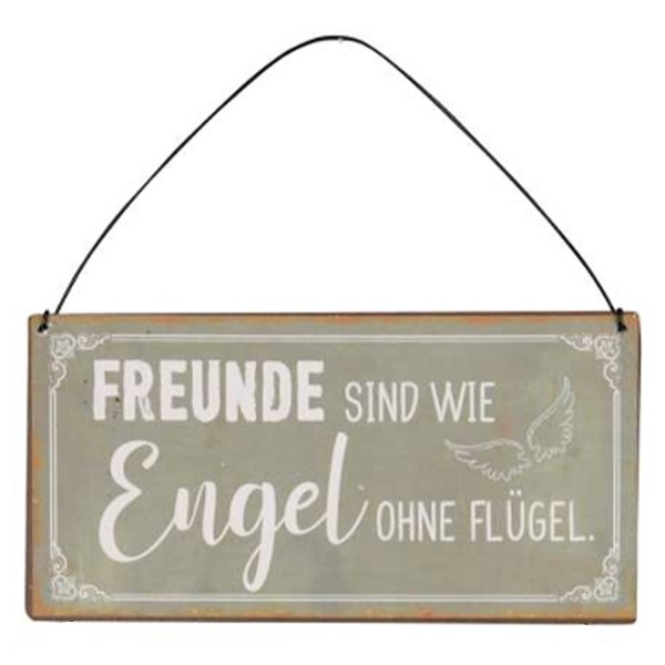 Schild Freunde sind wie Engel zum Hängen, 20x10cm