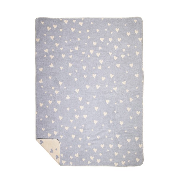 Fleece Decke, Herzen, grau-beige, 150x200cm, Mars &amp; More