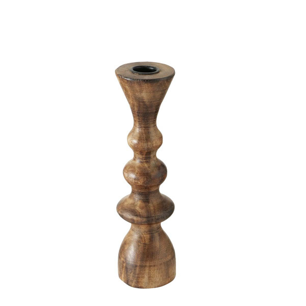 Kerzenständer Caconda, Kerzenständer aus Holz, gedreht, 23cm, Mangoholz, Boltze Home Collections