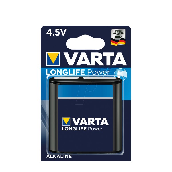 Varta Batterie, Alkaline, Longlife Power, 4,5 -V- Block, 1St. im Blister