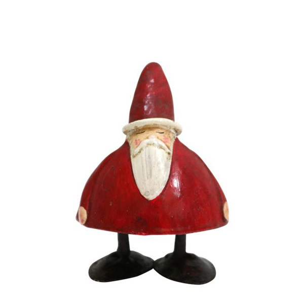 Deko Weihnachtsmann Santa, dicker Nikolaus aus Metall, 9cm