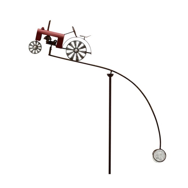 Deko Windspiel, Traktor rot, 81x134cm, Metall